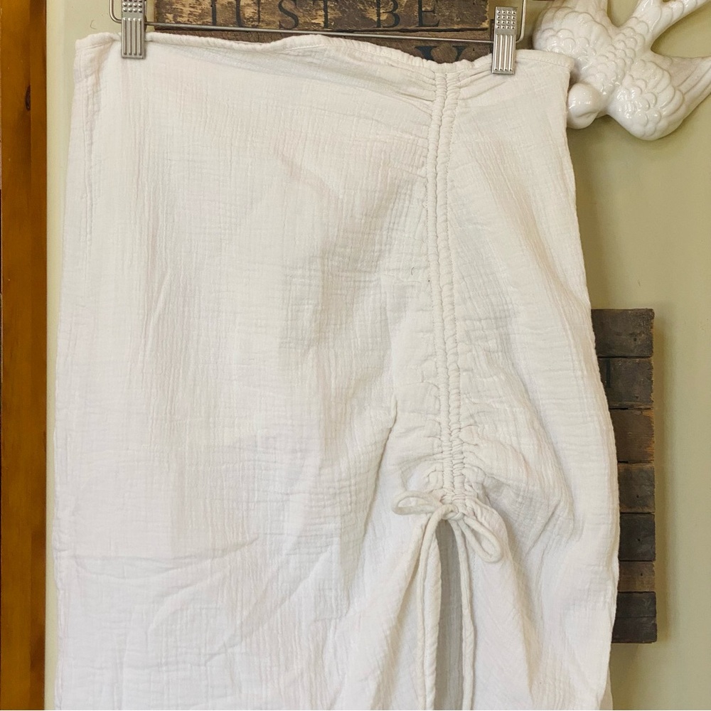 Free People New Natural Cerine Ruched Midi Skirt in Ivory NWOT - Picture 13 of 16